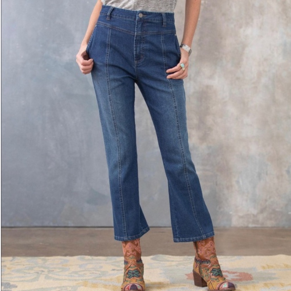(32) Sundance Peyton Front Seam Kick Flare Jean XL Extra Large Denim Boho Flared